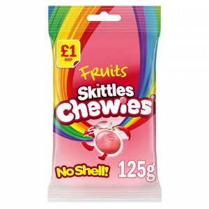Жевательное драже Skittles без оболочки Chewies Fruits 125 гр