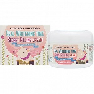 Крем дли лица осветляющий с эффектом пилинга Elizavecca Milky Piggy real whitening time secret pilling cream 100мл