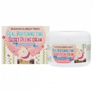Крем дли лица осветляющий с эффектом пилинга Elizavecca Milky Piggy real whitening time secret pilling cream 100мл
