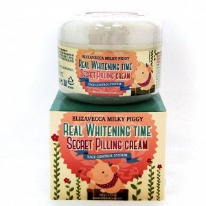 Крем дли лица осветляющий с эффектом пилинга Elizavecca Milky Piggy real whitening time secret pilling cream 100мл