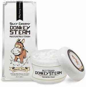 Увлажняющий паровой крем для лица на основе ослиного молока Elizavecca Silky Creamy donkey steam moisture milky cream 100г
