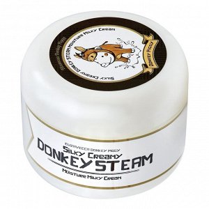 Увлажняющий паровой крем для лица на основе ослиного молока Elizavecca Silky Creamy donkey steam moisture milky cream 100г