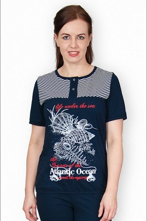 Костюм с бриджами, принт "Atlantic Ocean" (142)