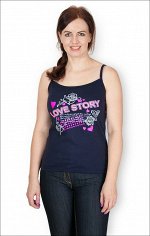 Топ на бретелях, принт &quot;Love Story&quot; (299)