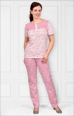 Пижама с брюками, розовый (418-3)