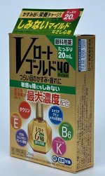 Глазные капли Rohto Gold 40 без ментола против возрастных изменений, 20 мл.