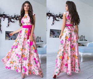 Платье в пол с розами