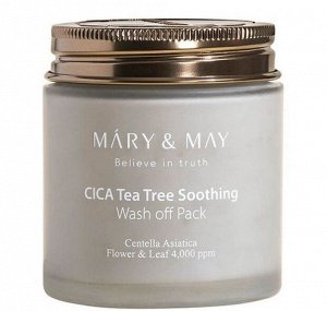 Глиняная маска для лица с экстрактом центеллы Mary&May CICA TeaTree Soothing Wash off Pack 125г