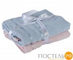 H0000304 Махровое полотенце в пвх уп. 50x90*2 &quot;NISA&quot;, пудра/голубой, 100%Хлопок
