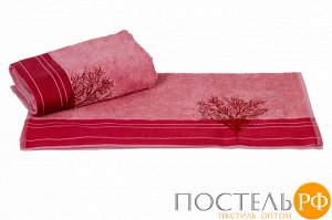 H0000344 Махровое полотенце с вышивкой 50x90 "INFINITY", св.розовый, 100% Хлопок
