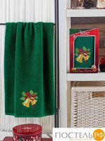10640 Комп. Пол. JUANNA махр. в короб. (50x90/1шт JINGLE BELLS(Возврату не подлежит) зелёный