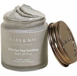 Глиняная маска для лица с экстрактом центеллы Mary&May CICA TeaTree Soothing Wash off Pack 125г
