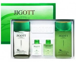 Мужской набор Jigott уход за лицом Зеленый Чай Well-being Green Tea Homme Skin Care 2SET (тонер, эмульсия)