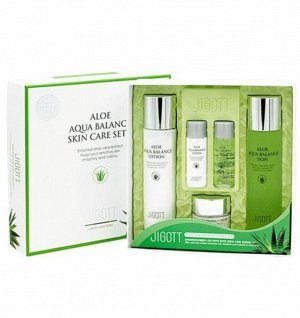 Набор средств для лица с экстрактом алоэ Jigott Aloe Aqua Balance Skin Care 3SET  (тонер, лосьон, крем для лица)