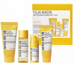 Набор миниатюр для осветления кожи SOME BY MI Yuja Niacin Anti Blemish Starter KIT (гель для умывания, тонер, сыворотка, крем)
