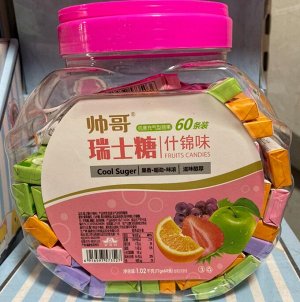 Жевательные конфеты Fruit Candies Cool Suger Спелые фрукты 1020 г ( 60 шт х17 г) Китай