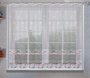 Готовые шторы арт.  22385/200, АЛФАВИТ, комплект для детской, размеры: тюль: 300 см ширина х 170 см высота.;  портьеры (145 см ширина. х 200 см высота) х 2