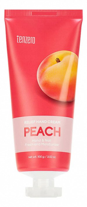 Крем для рук с экстрактом персика Tenzero Relief Hand Cream Peach 100мл