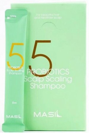 Шампунь бессульфатный с пробиотиками  для глубокого очищение Masil 5 Probiotics Scalp Scaling Shampoo 8мл*20шт