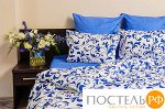 Наволочка   Ночь Нежна Гжель (син.) осн. 7376-1 Бязь 120гр. 70х70 (1) полоса новая