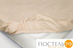 Простынь на резинке 90x200x20трикотажная цвет чайная роза