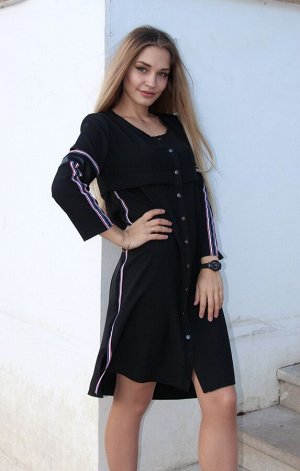 Платье-рубашка пл311 черная