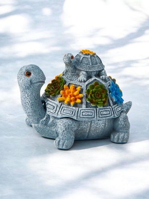 Фигурка полистоун TAKE IT EASY «Две черепашки», серый камень, 14x11x9.8 см