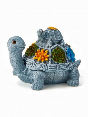 Фигурка полистоун TAKE IT EASY «Две черепашки», серый камень, 14x11x9.8 см