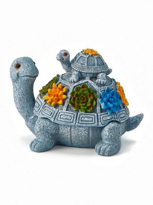 Фигурка полистоун TAKE IT EASY «Две черепашки», серый камень, 14x11x9.8 см