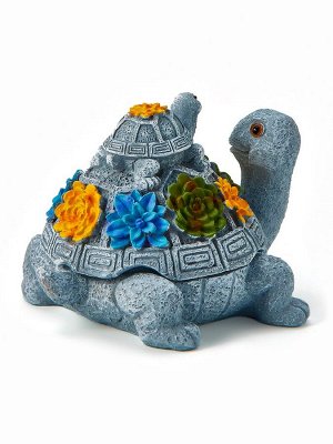 Фигурка полистоун TAKE IT EASY «Две черепашки», серый камень, 14x11x9.8 см