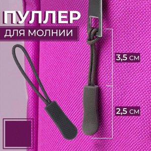 Пуллер для молнии, 2,5 см, 6 х 0,8 см, 1 шт, цвет серый