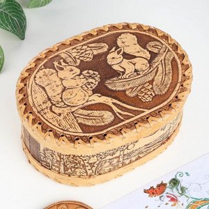 Шкатулка для украшений «Белки», береста