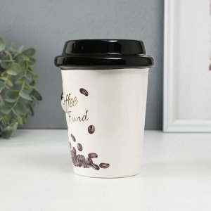 Копилка для денег «Коала с кофе», керамика, 10.2?12.8?14.2 см