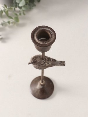 Подсвечник на 1 свечу «Серый воробышек», полистоун, 9?7?28 см