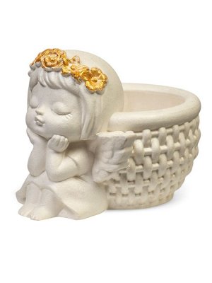 Подсвечник "Ангел с корзинкой" 9х6,5х7см