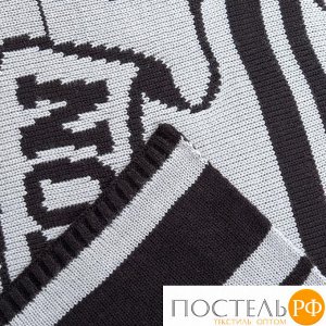 Вязаный плед "Этель" Football, размер 110х140 см, цвет серый 3101325 3101325