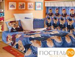 Покрывало &quot;Тедди&quot; (син) у/ст 140*200 полисатин 3D