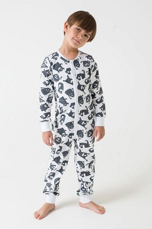 Комбинезон пижама детская Crockid К 6268 веселые друзья на белом