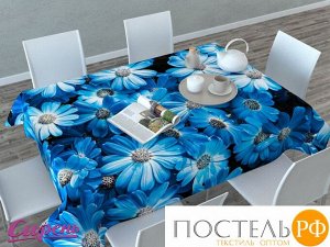 01515-СК-ГБ-003 Скатерть 3D 'Букет из голубых цветов', Габардин (100% полиэстер), 120х145 см, , упаковка: ПВХ