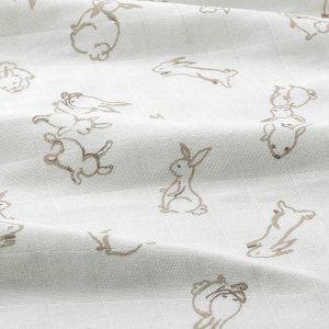РЁДХАКЕ Муслиновый лоскут, орнамент «кролики/черника», белый, 70x70 см