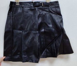 Юбка из иск кожи, черная
