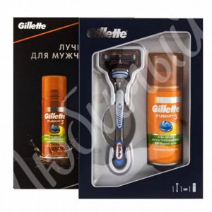 ПН GILLETTE FUSION Бритва с 1 смен касс + Гель д\бритья Hydra Gel SensSkin (д\чувств кожи) 75мл