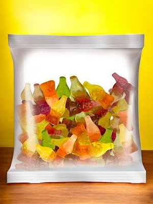 Мармелад жевательный в виде бутылочек, с двойными вкусами "КрутФрут" (упаковка 0,5 кг)