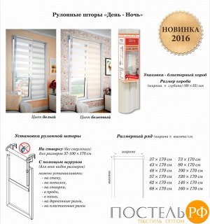 100*170 рулонная штора "День-Ночь" Беж