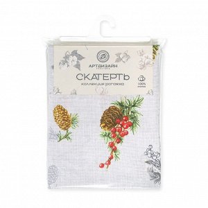 Скатерть 145х180 см, 100% хлопок, рогожка, 165 г/м2, АртДизайн, Серебряный звон