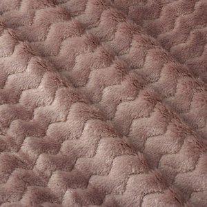 Плед 2-спальный, 180х200 см, велсофт жаккард, 100% полиэстер, Silvano, ZigZag, темно-бежевый, 180/003-ZZG/CL