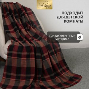 Плед 130х170 см, флис, 100% полиэстер, Silvano, Клетка 15/304-PCE, кофейная дымка, AI-0104005