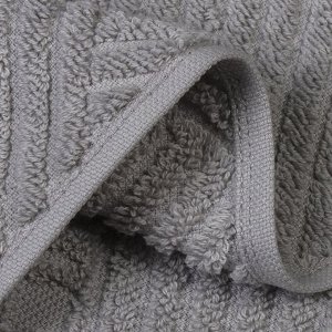 Полотенце банное 70х140 см, 100% хлопок, 500 г/м2, Аура, серое, Узбекистан
