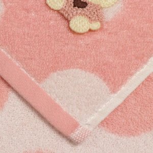 Полотенце 25х50 см, 100% хлопок, розовое, Китай, A160013