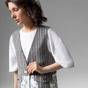 Жилет комбинированный с кружевом, Искусство переговоров (grey)